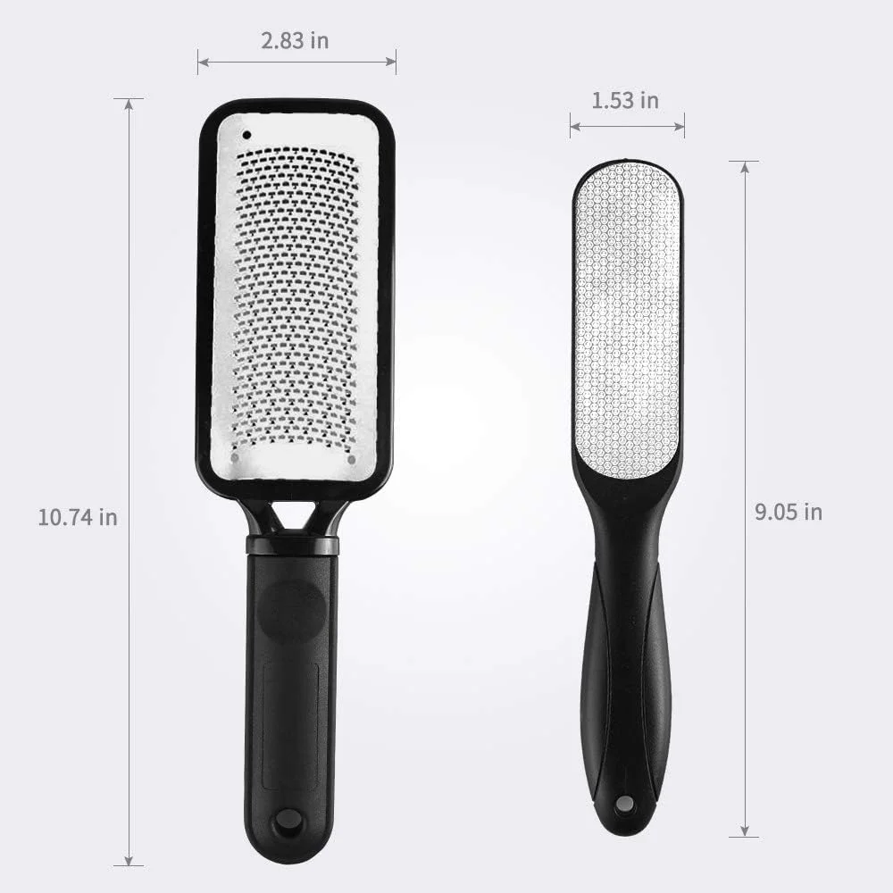 سوهان پا Loiisgy، مجموعه 2 عددی، از بین برنده پینه پا، سوهان استیل ضد زنگ و سوهان دو طرفه پا، ابزار فلزی پدیکور برای از بین بردن پوست سخت سوهان پا Loiisgy، مجموعه 2 عددی، از بین برنده پینه پا، سوهان استیل ضد زنگ و سوهان دو طرفه پا، ابزار فلزی پدیکور برای از بین بردن پوست سخت