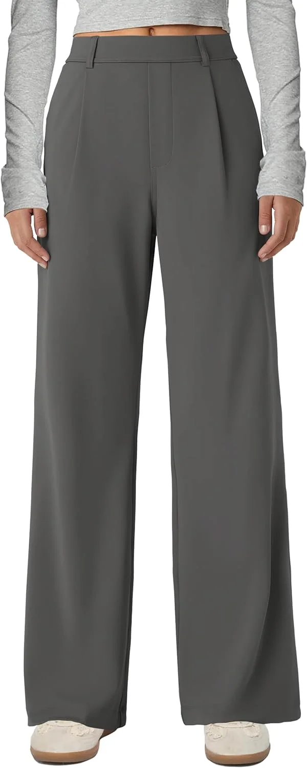 شلوار گشاد زنانه Gracyoga، شلوار کار کشی و راحت، کمر بلند، شلوار اداری و رسمی با جیب شلوار گشاد زنانه Gracyoga، شلوار کار کشی و راحت، کمر بلند، شلوار اداری و رسمی با جیب