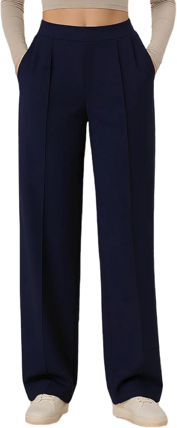 شلوار زنانه پا گشاد Gracyoga، شلوار راحتی غیر رسمی، شلوار ورزشی کمر بلند، راحت، گشاد و آزاد با جیب