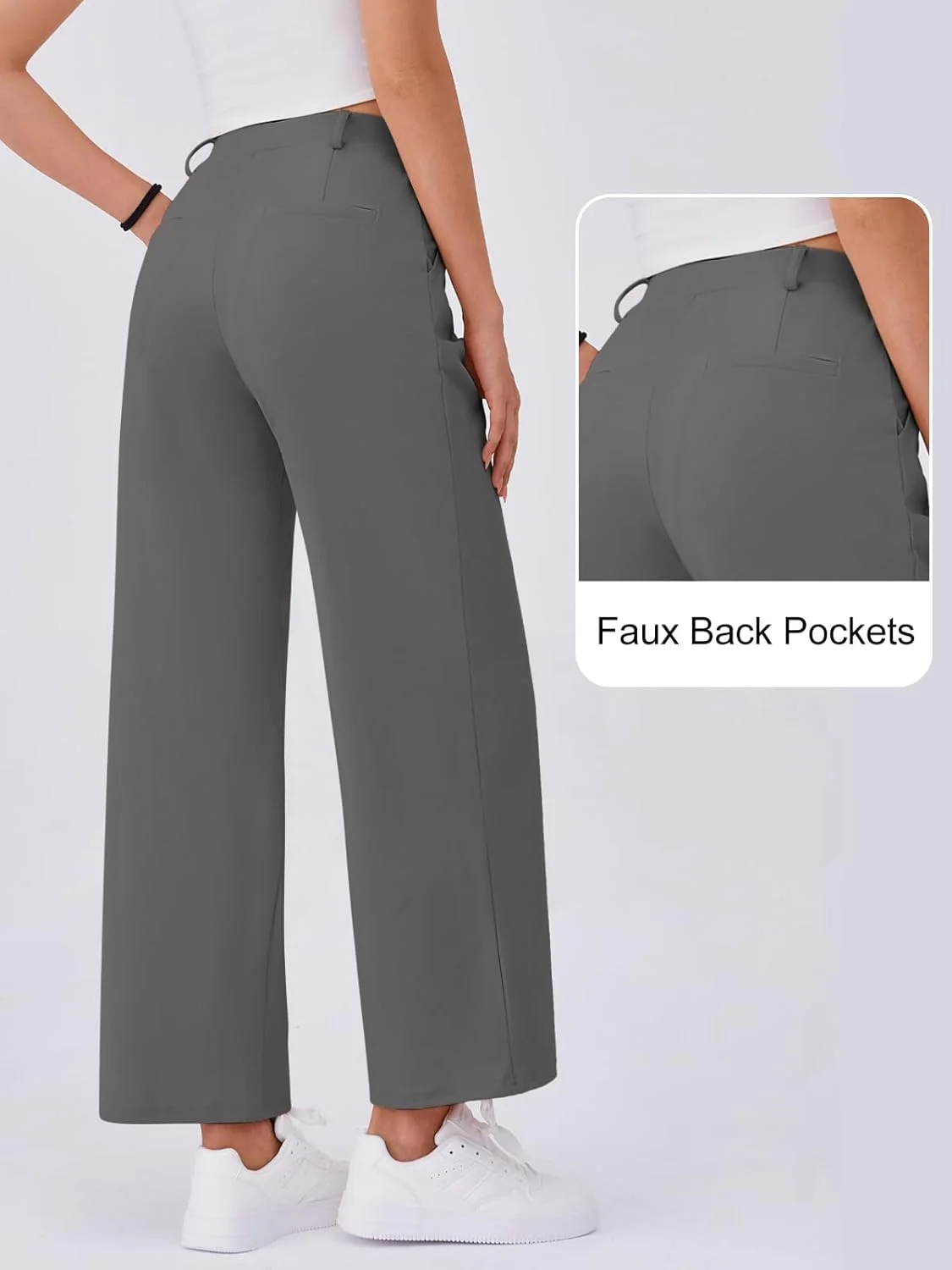 شلوار گشاد زنانه Gracyoga، شلوار کار کشی و راحت، کمر بلند، شلوار اداری و رسمی با جیب شلوار گشاد زنانه Gracyoga، شلوار کار کشی و راحت، کمر بلند، شلوار اداری و رسمی با جیب