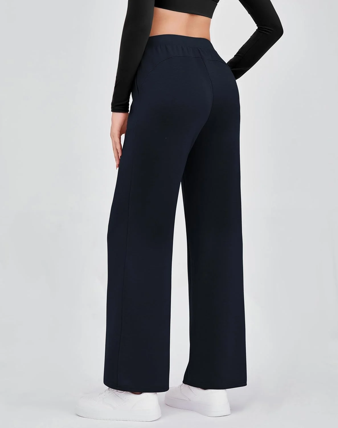 شلوار زنانه پا گشاد Gracyoga، شلوار راحتی غیر رسمی، شلوار ورزشی کمر بلند، راحت، گشاد و آزاد با جیب