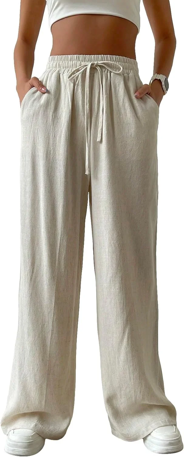 شلوار زنانه گُرگلیتر، گشاد، با کمر بند دار و پاچه گشاد، به همراه جیب