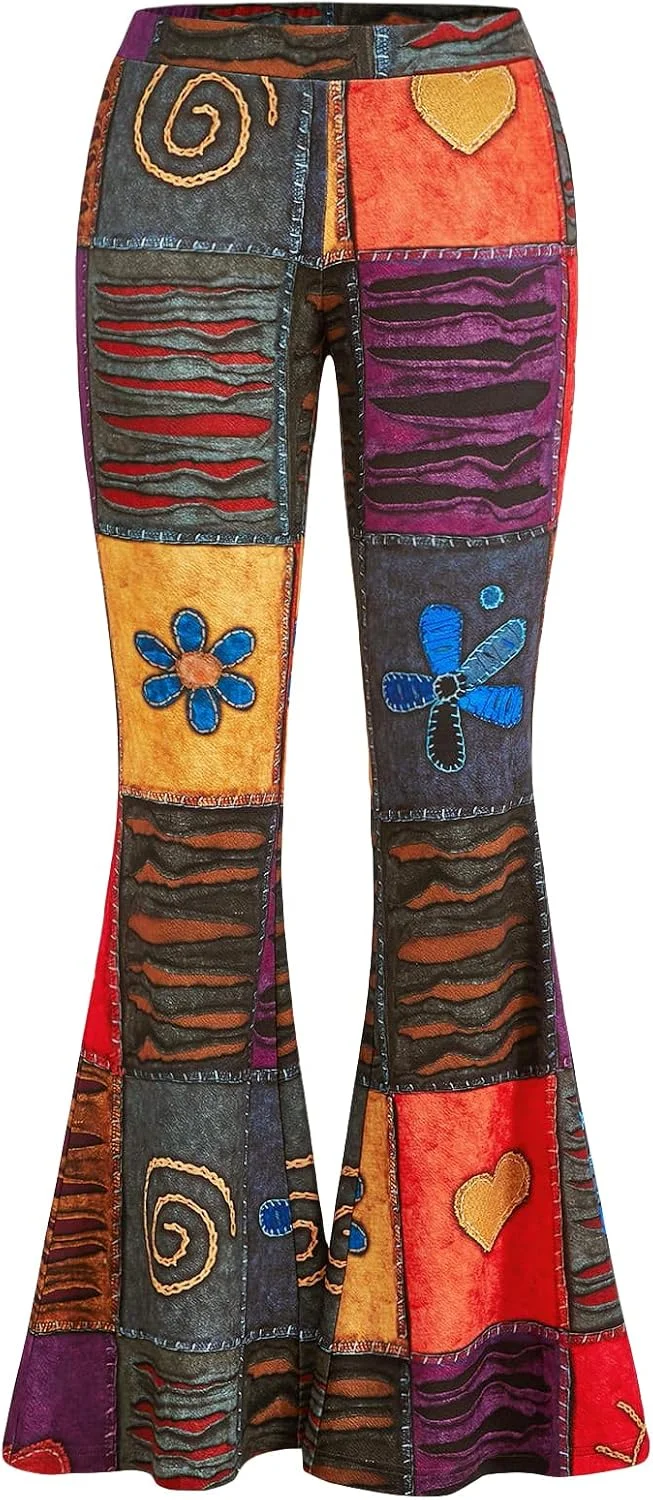 شلوار دمپا گشاد زنانه گورگلیتر با طرح گرافیکی و کمر بلند