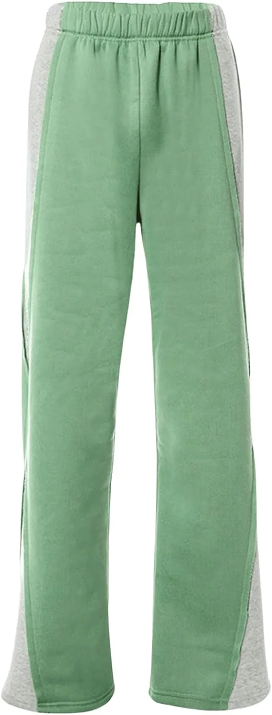 GORGLITTER شلوار زنانه رنگی با کمر کشی بلند، پاچه گشاد، مدل اسپرت، سبز M GORGLITTER شلوار زنانه رنگی با کمر کشی بلند، پاچه گشاد، مدل اسپرت، سبز M