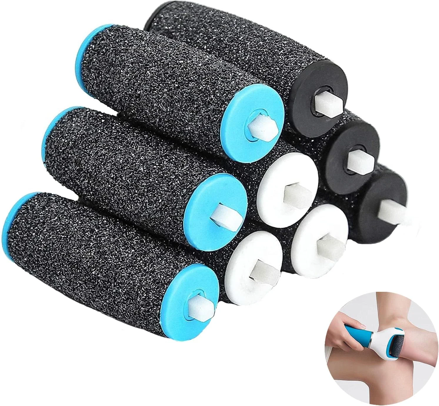 9 عدد سری یدکی سوهان برقی پا، سری یدکی سوهان برقی پا، مناسب برای غلتک های یدکی Scholl Velvet Smooth، برای غلتک های از بین برنده پوست سخت پدیکور پا 9 عدد سری یدکی سوهان برقی پا، سری یدکی سوهان برقی پا، مناسب برای غلتک های یدکی Scholl Velvet Smooth، برای غلتک های از بین برنده پوست سخت پدیکور پا