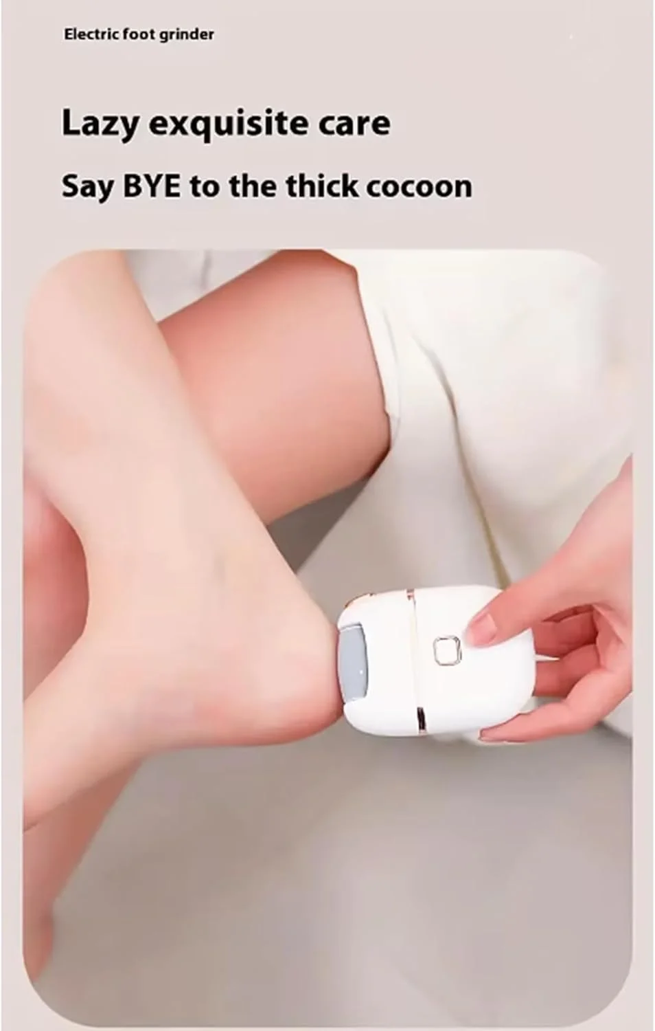 سوهان برقی پا، قابل شارژ، ابزار پدیکور الکترونیکی قابل حمل، کیت سوهان برقی پا، مراقبت حرفه ای از پا برای پوست های مرده، سخت، ترک خورده و خشک، هدیه ای ایده آل (سفید)