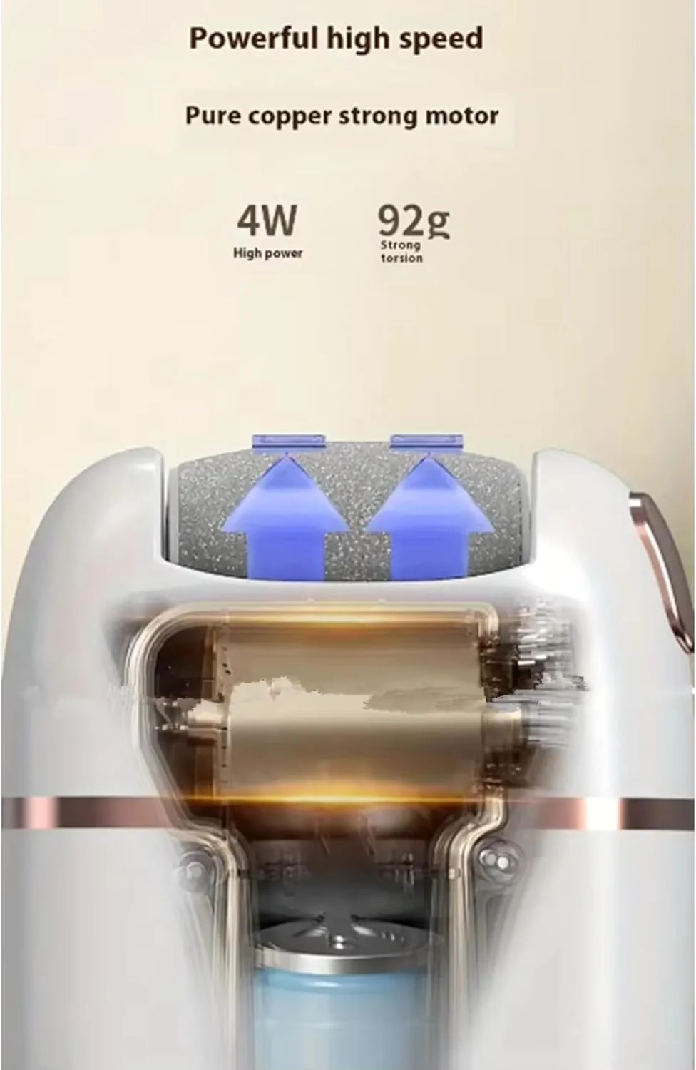 سوهان برقی پا، قابل شارژ، ابزار پدیکور الکترونیکی قابل حمل، کیت سوهان برقی پا، مراقبت حرفه ای از پا برای پوست های مرده، سخت، ترک خورده و خشک، هدیه ای ایده آل (سفید)