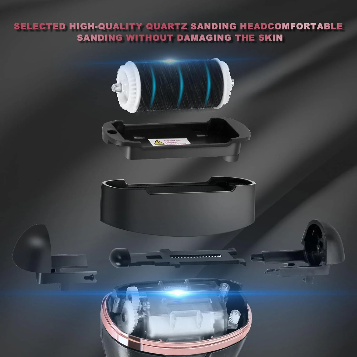 سوهان برقی پا، کیت پدیکور الکترونیکی قابل حمل و شارژی، سوهان ضد آب پا، ابزار حرفه ای پدیکور، مراقبت از پا برای پوست های مرده، هدیه ای ایده آل، 3 غلتک