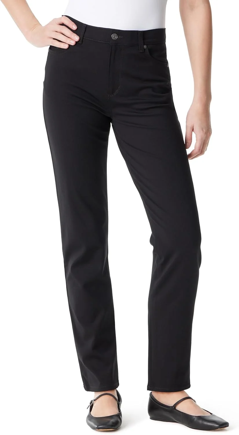 شلوار زنانه گلوریا وندربیلت مدل Amanda Ponte با فاق بلند، مشکی، سایز 14 کوتاه