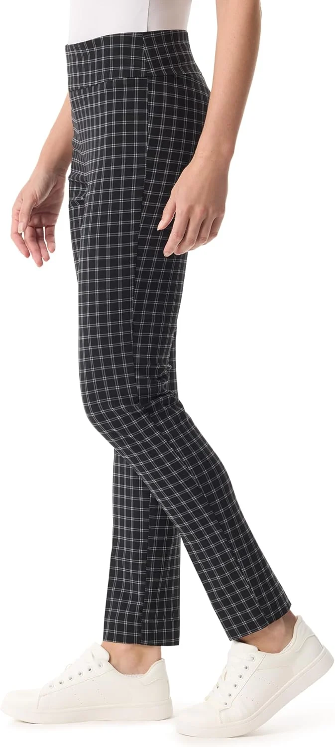 شلوار زنانه گلوریا وندربیلت، مدل Pull on Tummy Slimmer، مشکی - چهارخانه مدرن، سایز 16 شلوار زنانه گلوریا وندربیلت، مدل Pull on Tummy Slimmer، مشکی - چهارخانه مدرن، سایز 16