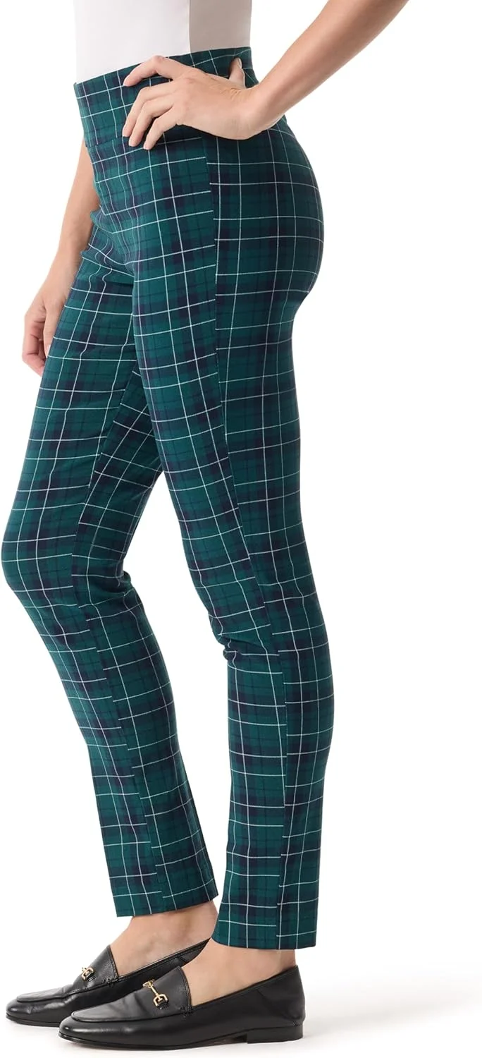 شلوار زنانه گلوریا وندربیلت، مدل Pull on Tummy Slimmer، رنگ سبز تیره - چهارخانه لذت بخش، سایز 14 شلوار زنانه گلوریا وندربیلت، مدل Pull on Tummy Slimmer، رنگ سبز تیره - چهارخانه لذت بخش، سایز 14