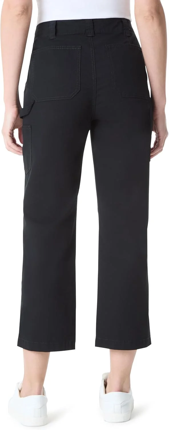 شلوار کارپنتر زنانه کوتاه گلوریا وندربیلت با 6 جیب، استاندارد، مشکی، سایز 14 شلوار کارپنتر زنانه کوتاه گلوریا وندربیلت با 6 جیب، استاندارد، مشکی، سایز 14