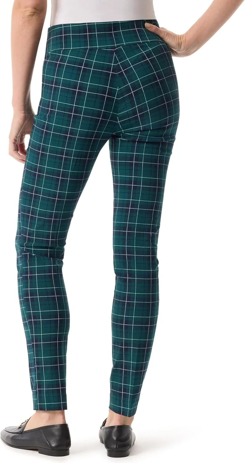 شلوار زنانه گلوریا وندربیلت، مدل Pull on Tummy Slimmer، رنگ سبز تیره - چهارخانه لذت بخش، سایز 14 شلوار زنانه گلوریا وندربیلت، مدل Pull on Tummy Slimmer، رنگ سبز تیره - چهارخانه لذت بخش، سایز 14