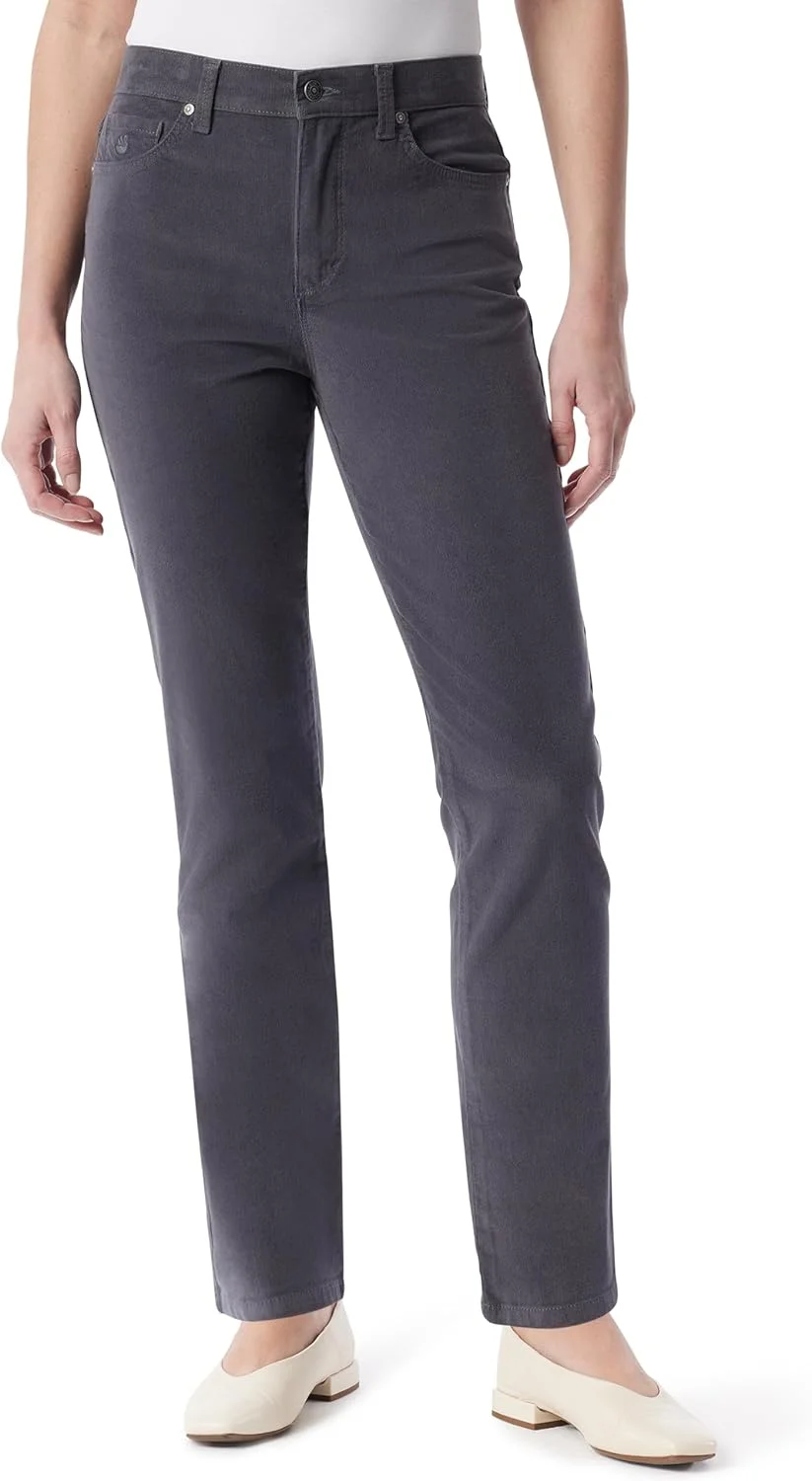 شلوار زنانه کبریتی راسته فاق بلند آماندا گلوریا وندربیلت، خاکستری بولدر، سایز 14