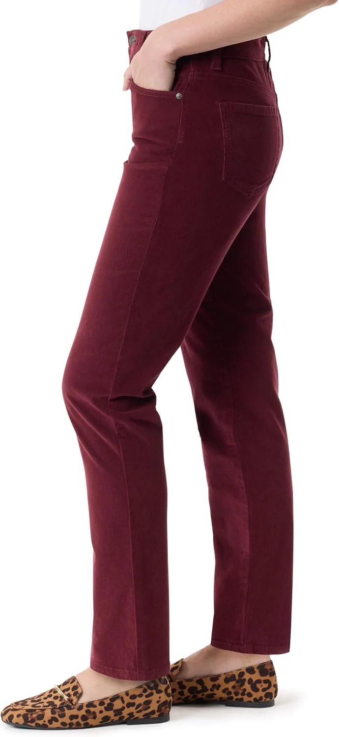 شلوار زنانه کبریتی راسته فاق بلند آماندا گلوریا وندربیلت، اکسیر بورگاندی، سایز 14 شلوار زنانه کبریتی راسته فاق بلند آماندا گلوریا وندربیلت، اکسیر بورگاندی، سایز 14