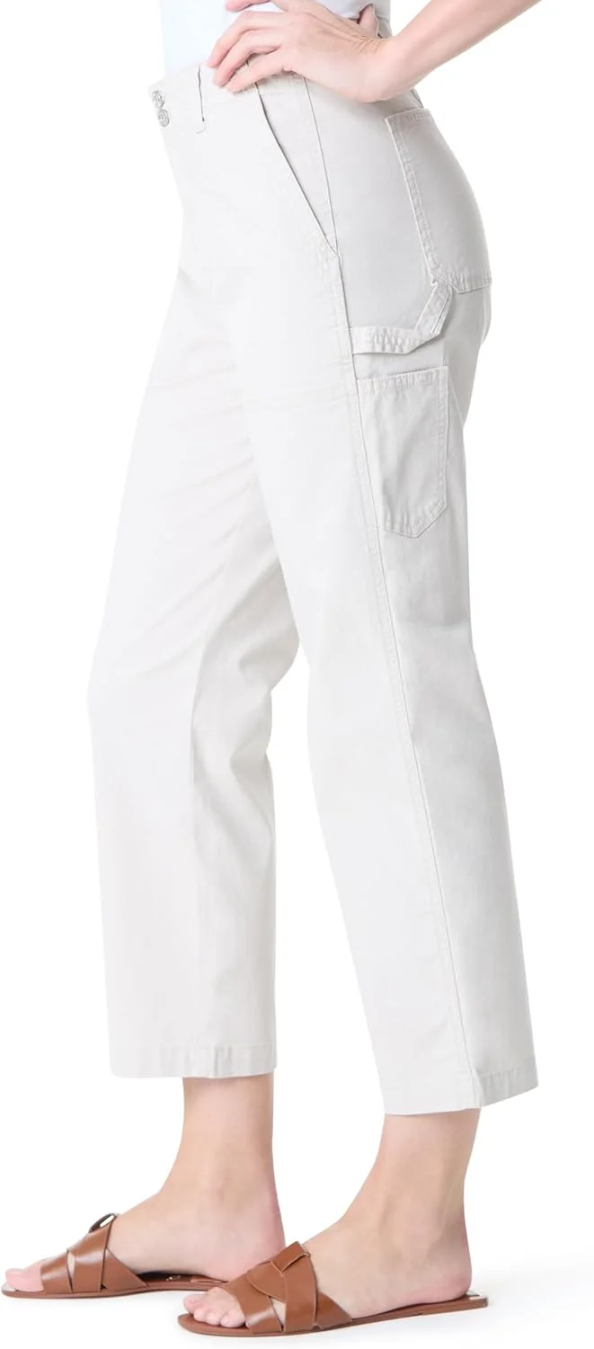 شلوار کارپنتر زنانه کراپ گلوریا وندربیلت با 6 جیب، سایز استاندارد، رنگ استون وود، سایز 16 شلوار کارپنتر زنانه کراپ گلوریا وندربیلت با 6 جیب، سایز استاندارد، رنگ استون وود، سایز 16