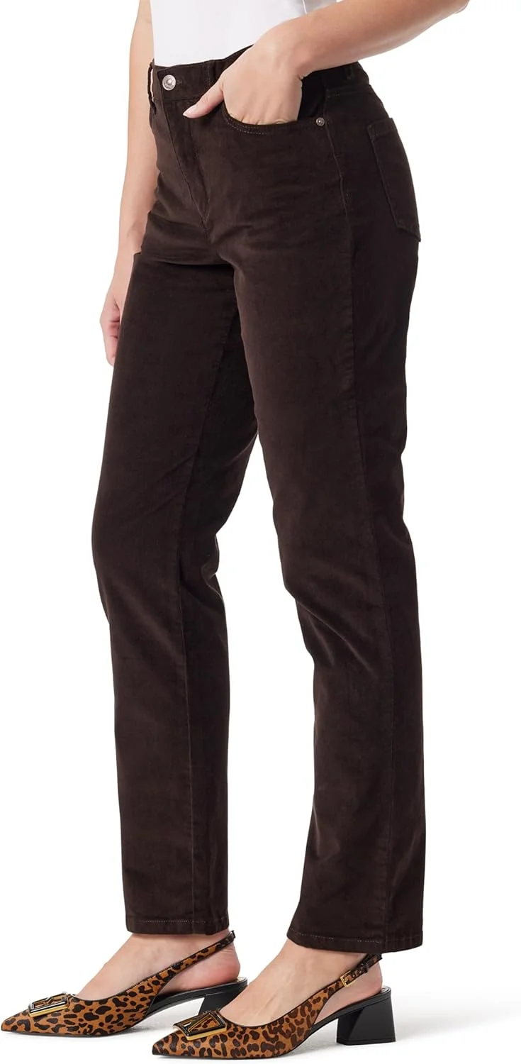 شلوار زنانه کبریتی راسته فاق بلند آماندا گلوریا وندربیلت، رنگ قهوه ای رست، سایز 16 کوتاه شلوار زنانه کبریتی راسته فاق بلند آماندا گلوریا وندربیلت، رنگ قهوه ای رست، سایز 16 کوتاه