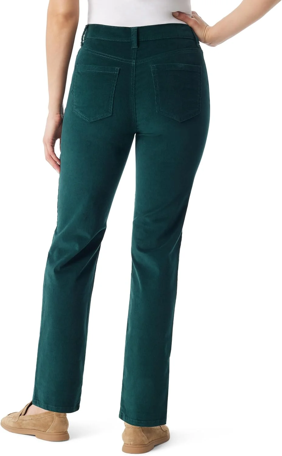 شلوار زنانه مخملی کبریتی راسته فاق بلند Amanda Gloria Vanderbilt، رنگ Ponderosa Spruce، سایز 16 شلوار زنانه مخملی کبریتی راسته فاق بلند Amanda Gloria Vanderbilt، رنگ Ponderosa Spruce، سایز 16