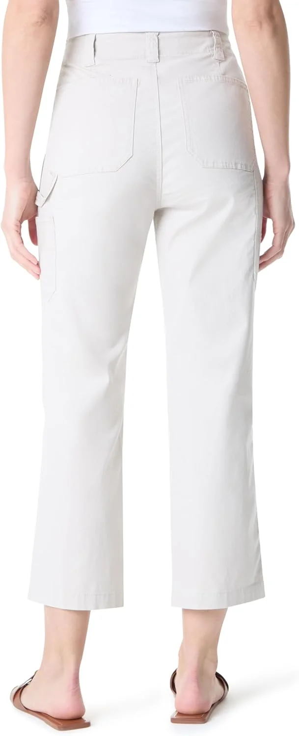 شلوار کارپنتر زنانه کراپ گلوریا وندربیلت با 6 جیب، سایز استاندارد، رنگ استون وود، سایز 16 شلوار کارپنتر زنانه کراپ گلوریا وندربیلت با 6 جیب، سایز استاندارد، رنگ استون وود، سایز 16