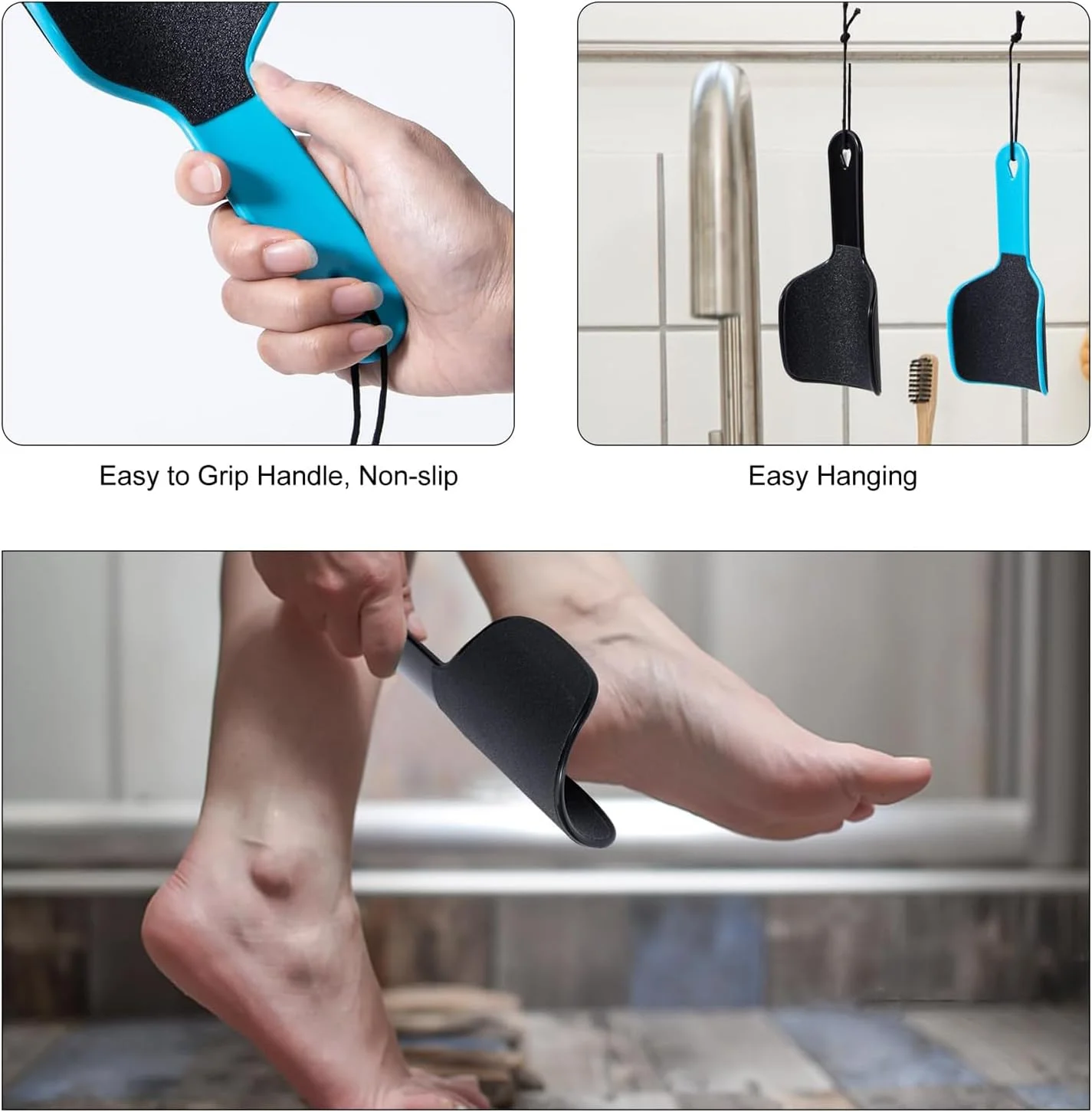 سوهان پا منحنی شکل از بین برنده پینه پا - 2 عدد اسکرابر دو طرفه پاشنه پا، اسکرابر پا U شکل برای از بین بردن پوست مرده، ابزار پدیکور برای داشتن پاهایی نرم تر (مشکی + آبی) سوهان پا منحنی شکل از بین برنده پینه پا - 2 عدد اسکرابر دو طرفه پاشنه پا، اسکرابر پا U شکل برای از بین بردن پوست مرده، ابزار پدیکور برای داشتن پاهایی نرم تر (مشکی + آبی)