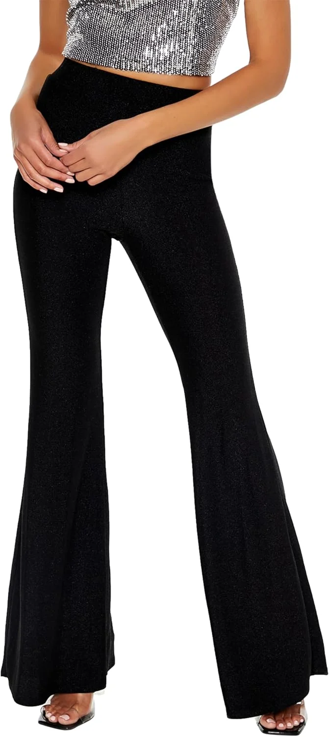 شلوار براق زنانه دمپا گشاد فاق بلند Forever 21