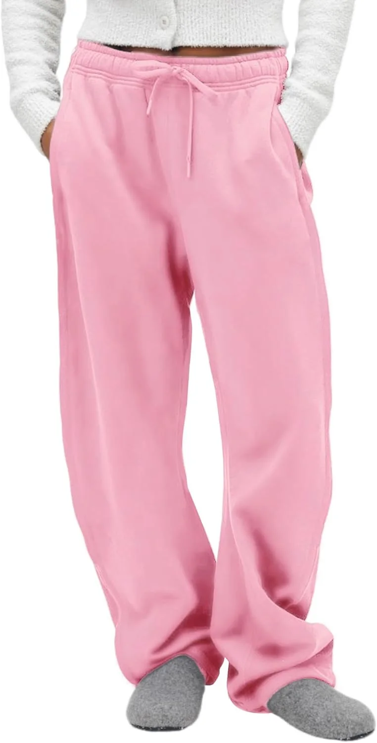 شلوار گرمکن زنانه FAIABLE پاچه گشاد - شلوار گرمکن فوق العاده نرم پشمی، جاگرز بگ با جیب، بند کشی و تن خور راحت