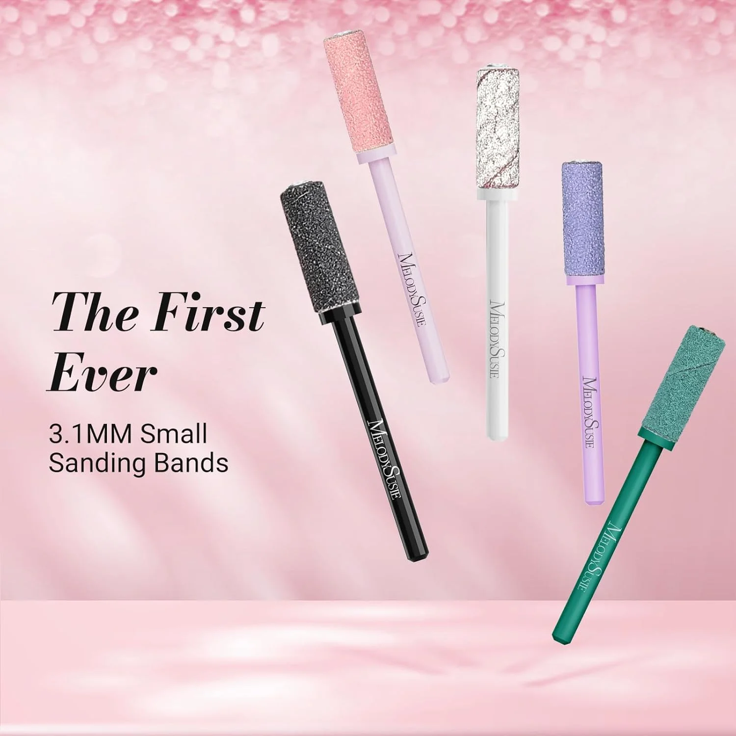 مجموعه 50 عددی سری سوهان ناخن MelodySusie با میله 3.1 میلی متری، سوهان ناخن بسیار ظریف 240 برای مانیکور و پدیکور ناخن های اکریلیک و ژلی، صورتی