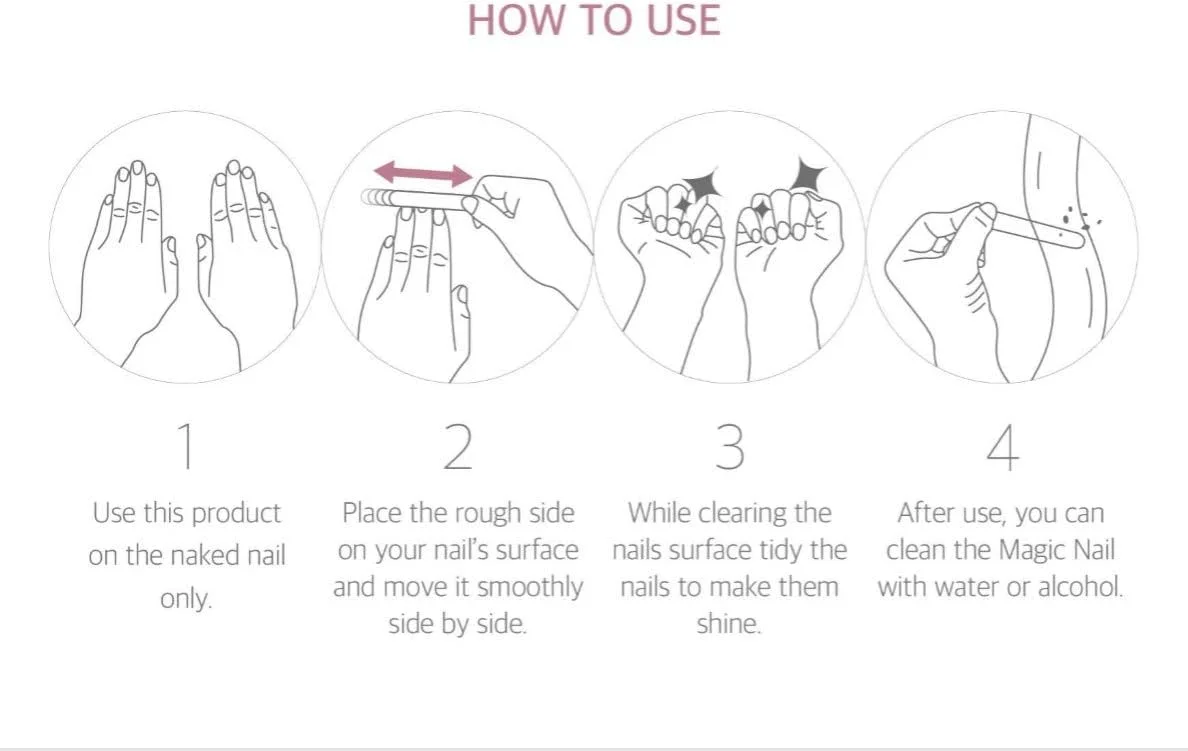 براق کننده ناخن شیشه ای مجیک نیل، سوهان ناخن 4 در 1، عقب زننده کوتیکول، بافر و پولیشر (مرمر سیاه)