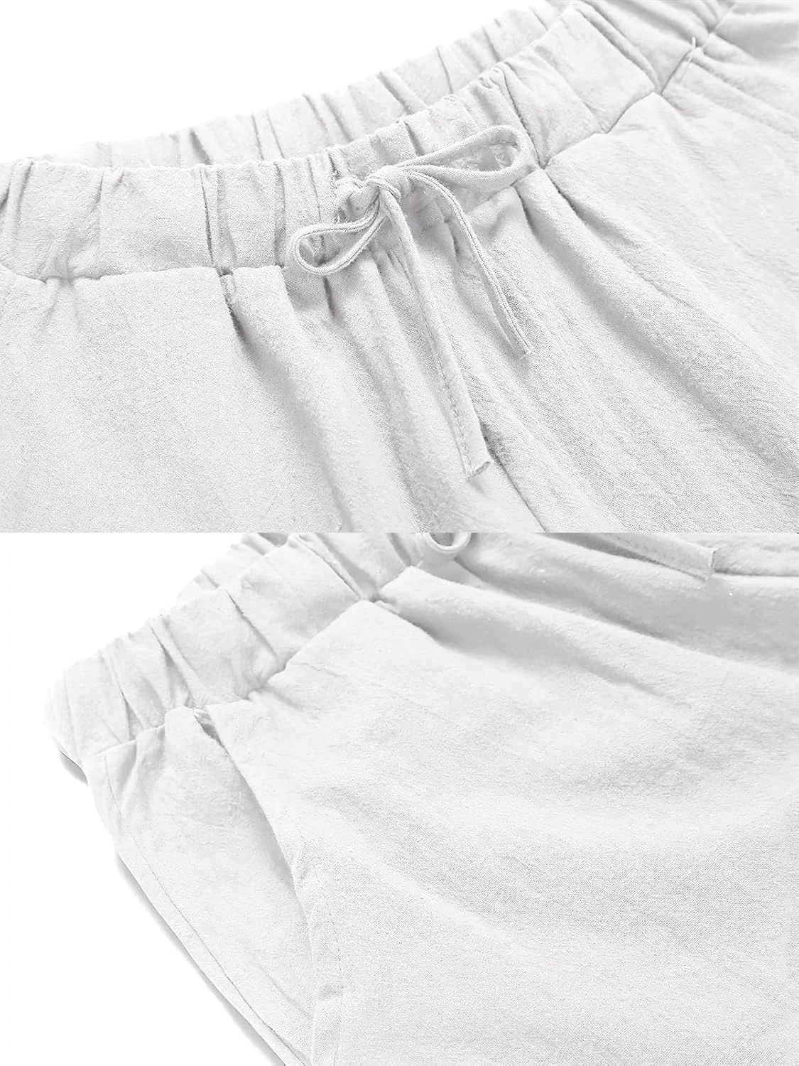 شلوار زنانه لینن نخی ایباسی، کمر کشی الاستیک با بند، پاچه گشاد، مناسب استراحت، پالازو، شلوار یوگا