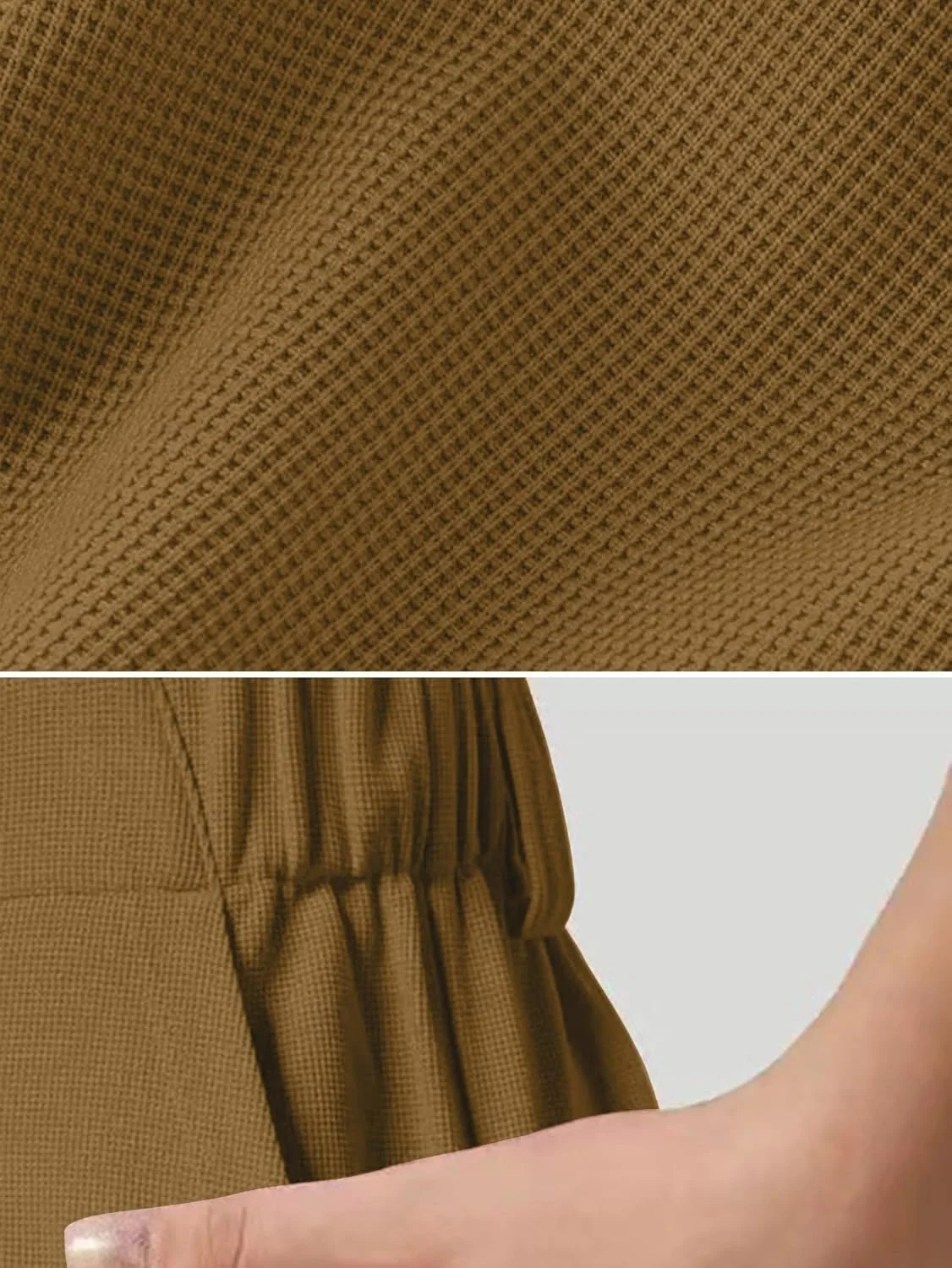 شلوار کار زنانه پاچه گشاد، کمر کشی بلند، شلوار پالازو مجلسی، بافت وافلی، شلوار غیر رسمی تجاری با جیب