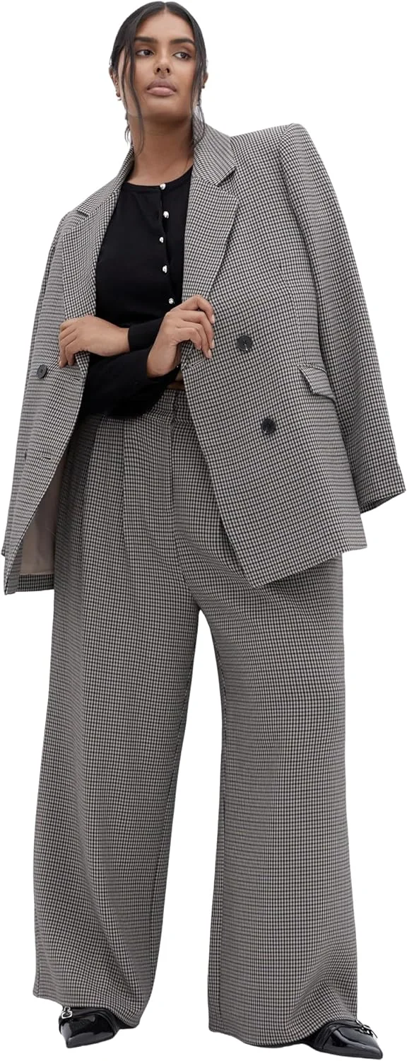 شلوار زنانه سایز بزرگ City Chic - طرح چهارخانه تیانا، چهارخانه، سایز 20 پلاس