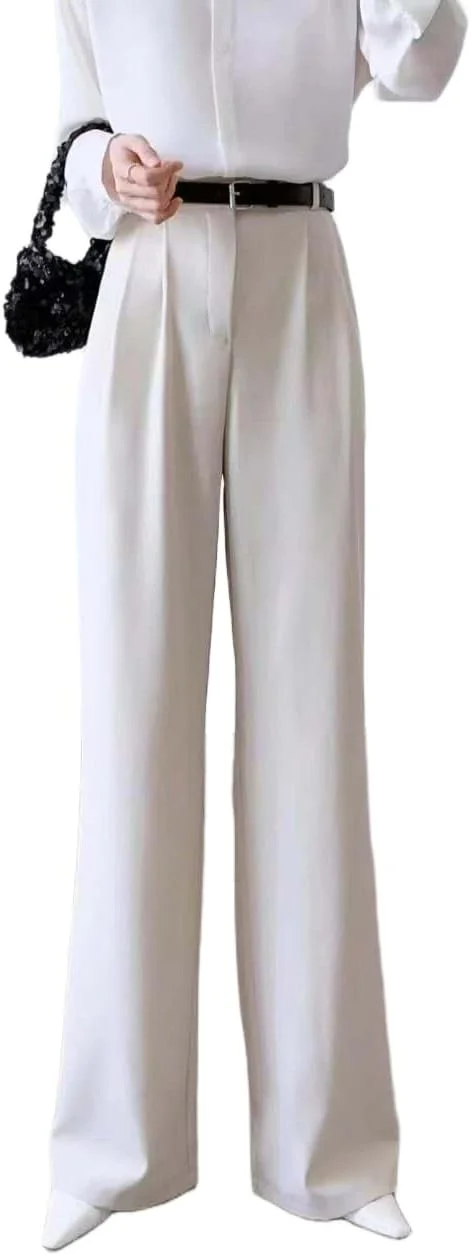 شلوار زنانه رسمی پاچه گشاد کمر بلند، شلوار پلیسه دار کلاسیک، موجود در رنگ های مختلف، مناسب پوشش حرفه ای اداری