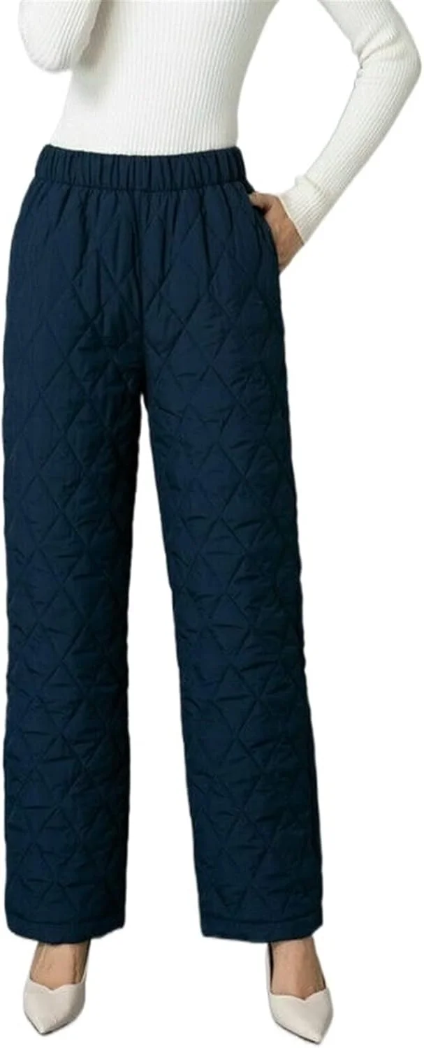 شلوار زنانه تِدنیدز، شلوار زمستانی گرم پنبه‌ای، شلوار لحافی پددار، کمر کشی غیر رسمی (Hortel,XXL)