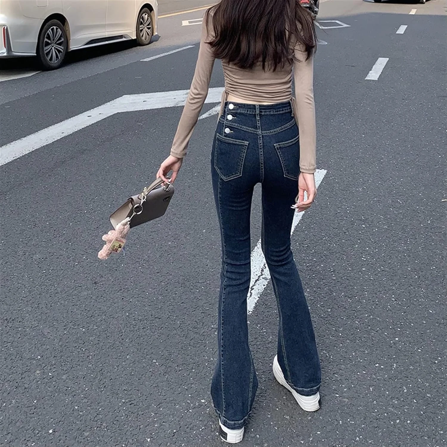 شلوار زنانه UGFVGYTG، شلوار جین راسته و جذب زنانه با کمر بلند، طرح وینتیج و کشی، مناسب استایل خیابانی، شلوار مام استایل، شلوار دمپا گشاد (Hortel,S) شلوار زنانه UGFVGYTG، شلوار جین راسته و جذب زنانه با کمر بلند، طرح وینتیج و کشی، مناسب استایل خیابانی، شلوار مام استایل، شلوار دمپا گشاد (Hortel,S)