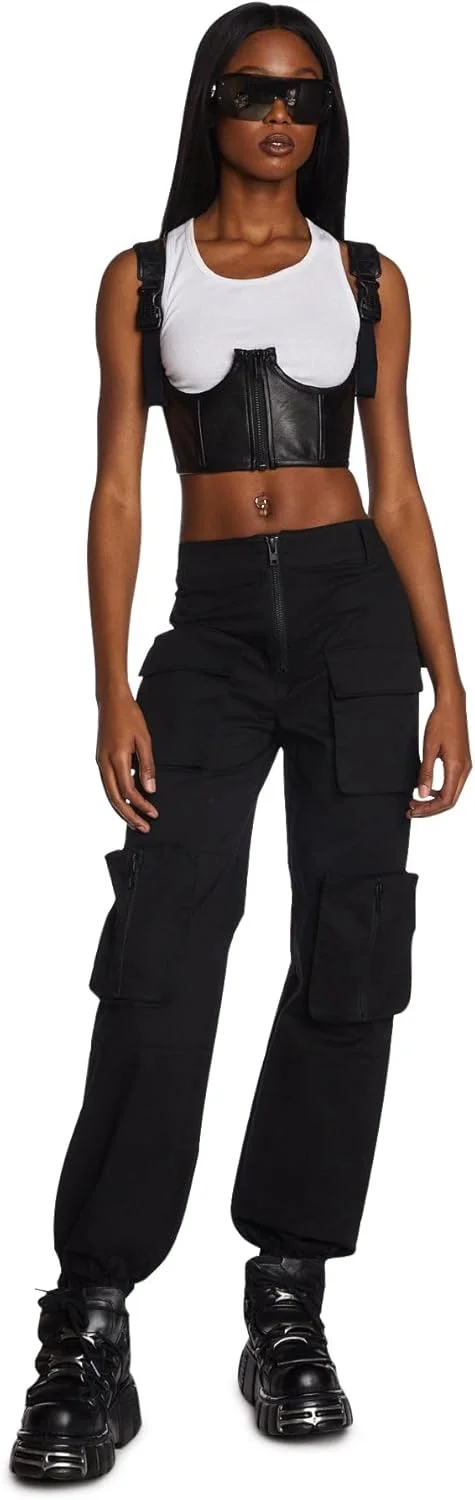 شلوار کارگو گت ریل Dolls Kill از Poster GRL - شلوار کاربردی فاق بلند و آزاد