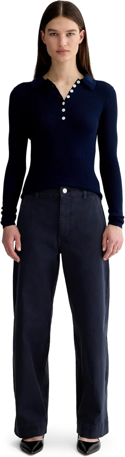 شلوار زنانه اورلین مدل Utility Wide-Leg، سرمه‌ای، سایز 0