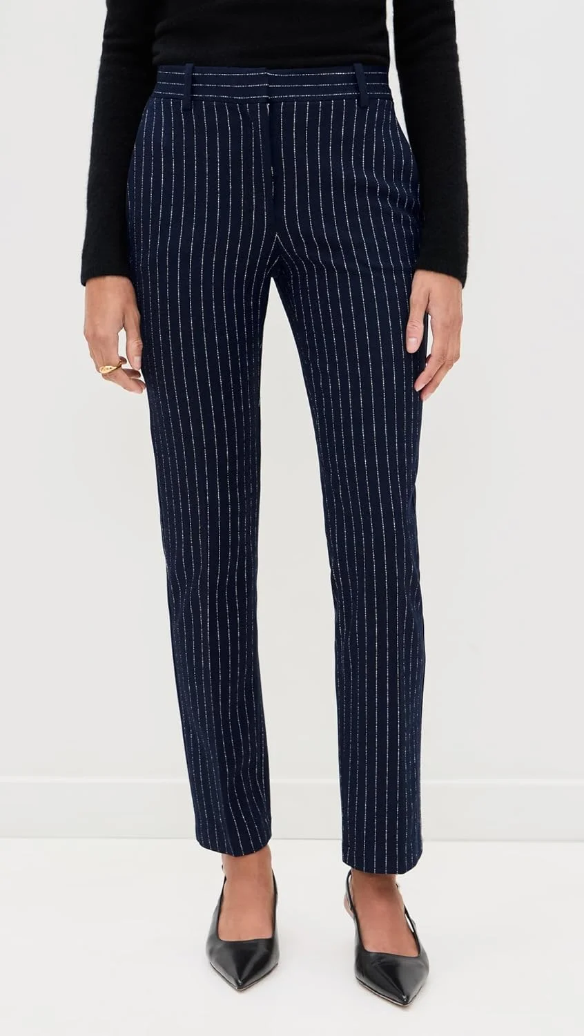 شلوار زنانه تئوری، مدل Slim Leg، سرمه ای چند رنگ، سایز 0