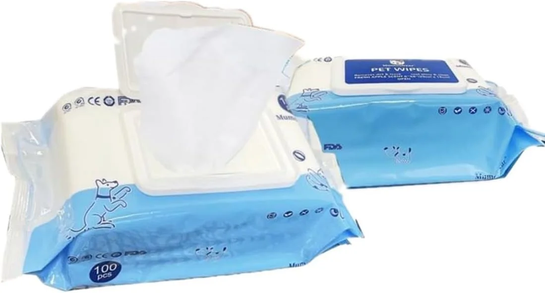 دستمال مرطوب سگ و گربه مومو بر، 200 عدد در 2 بسته، لوازم نظافت حیوانات خانگی برای پنجه، باسن، گوش، پوست، چشم، تمیز کردن بدن، حمام، از بین بردن لکه و بو، مناسب برای استفاده در خانه یا مسافرت (بدون عطر)