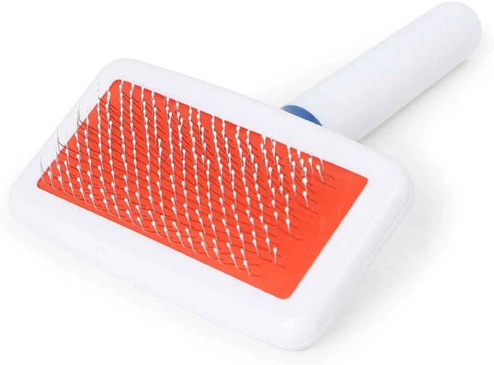 شانه نظافت حیوانات خانگی مامو بیر، برس موی ضد الکتریسیته ساکن سگ و گربه، ابزار نظافت سوزنی، شانه برس مو و پشم، سفید