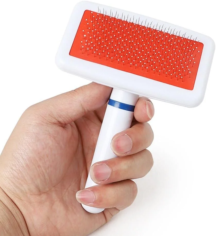 شانه نظافت حیوانات خانگی مامو بیر، برس موی ضد الکتریسیته ساکن سگ و گربه، ابزار نظافت سوزنی، شانه برس مو و پشم، سفید شانه نظافت حیوانات خانگی مامو بیر، برس موی ضد الکتریسیته ساکن سگ و گربه، ابزار نظافت سوزنی، شانه برس مو و پشم، سفید