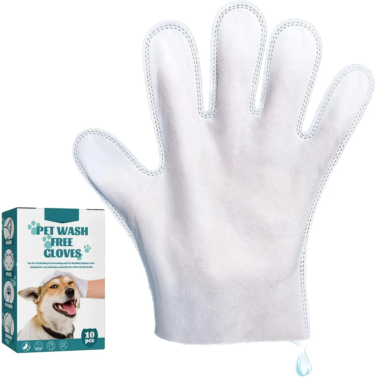 دستمال مرطوب نظافت سگ مامو بیر - دستمال مرطوب گیاهی تمیز کننده و خوشبو کننده سگ برای پنجه ها، بدن و باسن، عالی برای توله سگ ها و سگ های بالغ - بدون عطر، توصیه شده توسط دامپزشکان (10 عدد)