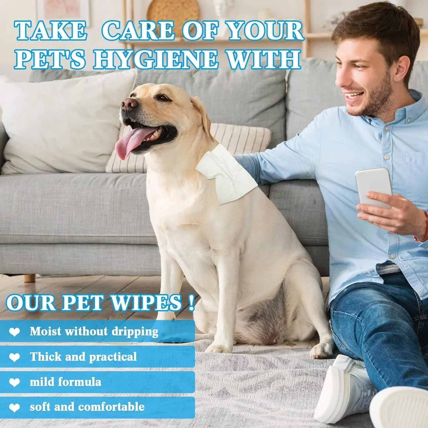 دستمال مرطوب سگ و گربه مومو بیر، 100 عدد در بسته، لوازم نظافت حیوانات خانگی برای پنجه، باسن، گوش، پوست، چشم، تمیز کردن بدن، حمام، از بین بردن لکه و بو، مناسب برای استفاده در خانه یا مسافرت (بدون عطر) دستمال مرطوب سگ و گربه مومو بیر، 100 عدد در بسته، لوازم نظافت حیوانات خانگی برای پنجه، باسن، گوش، پوست، چشم، تمیز کردن بدن، حمام، از بین بردن لکه و بو، مناسب برای استفاده در خانه یا مسافرت (بدون عطر)