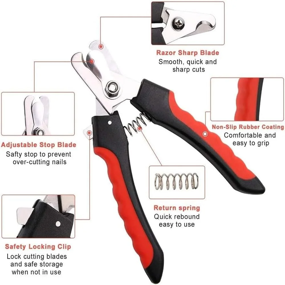 ناخن گیر سگ و گربه مومو بیر با محافظ ایمنی برای جلوگیری از کوتاه کردن بیش از حد، تیغه های بسیار تیز با سوهان ناخن سگ اشانتیون، ناخن گیر گربه با دسته های محکم و ضد لغزش برای حیوانات خانگی سگ گربه ناخن گیر سگ و گربه مومو بیر با محافظ ایمنی برای جلوگیری از کوتاه کردن بیش از حد، تیغه های بسیار تیز با سوهان ناخن سگ اشانتیون، ناخن گیر گربه با دسته های محکم و ضد لغزش برای حیوانات خانگی سگ گربه