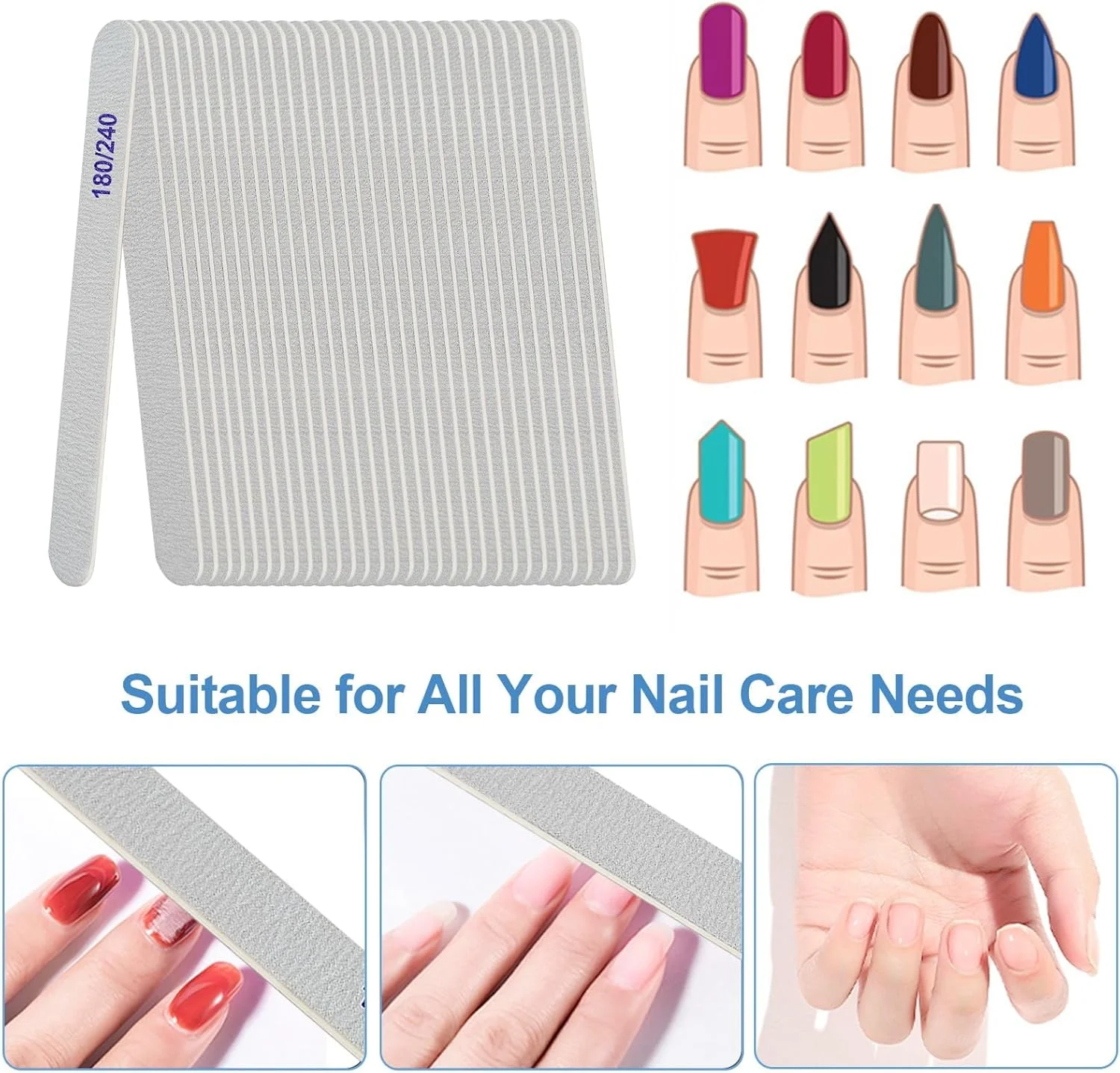 سوهان ناخن HBSTUDIO، سوهان چوبی سمباده ای دو طرفه 180/240 گریت برای ناخن های طبیعی، مانیکور و پدیکور حرفه ای قابل استفاده مجدد (20 عدد مستطیلی 180/240 گریت) سوهان ناخن HBSTUDIO، سوهان چوبی سمباده ای دو طرفه 180/240 گریت برای ناخن های طبیعی، مانیکور و پدیکور حرفه ای قابل استفاده مجدد (20 عدد مستطیلی 180/240 گریت)