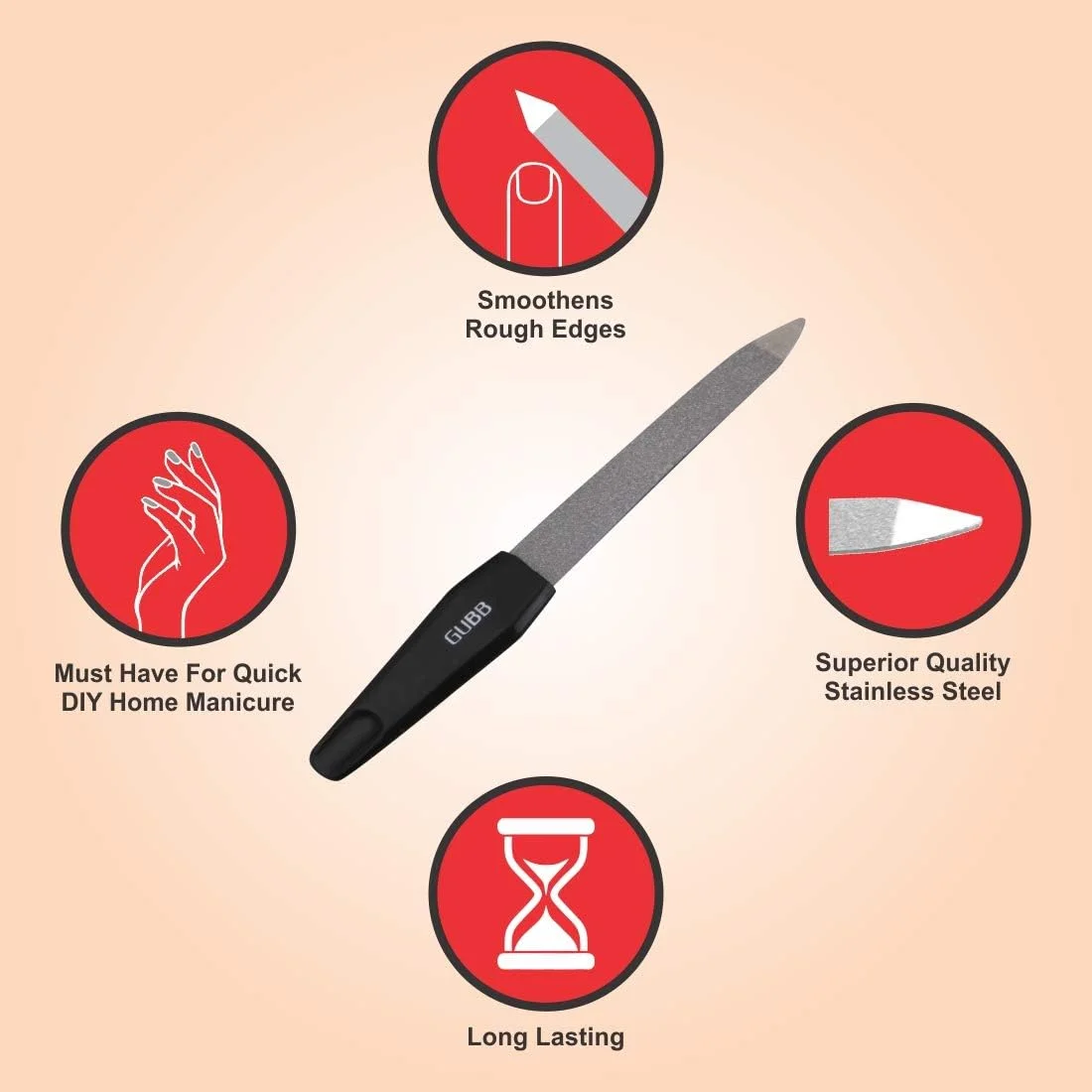 سوهان ناخن GUBB USA ابزار مانیکور (قرمز) فلزی