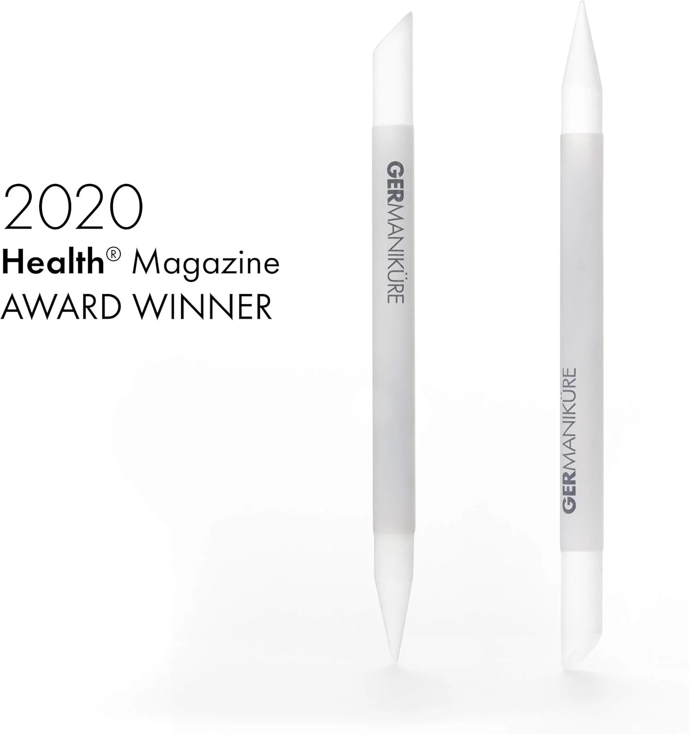 ست سوهان ناخن شیشه ای کریستالی خاکستری GERMANIKURE در جعبه جیر آبی روشن - ساخت دست در جمهوری چک - لوازم حرفه ای مانیکور و پدیکور - استیک کوتیکول شیشه ای، پوشر، سوهان ماه