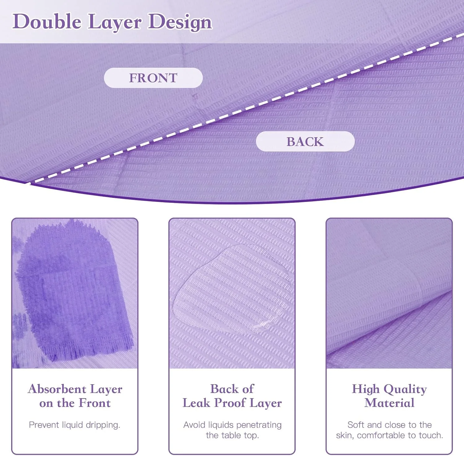 پد زیر دستی ضد آب HBSTUDIO برای میز طراحی ناخن، کاغذ یکبار مصرف 3 لایه تاشو، پد ضد آب برای تمرین مانیکور در سالن (125 عدد، بنفش) پد زیر دستی ضد آب HBSTUDIO برای میز طراحی ناخن، کاغذ یکبار مصرف 3 لایه تاشو، پد ضد آب برای تمرین مانیکور در سالن (125 عدد، بنفش)