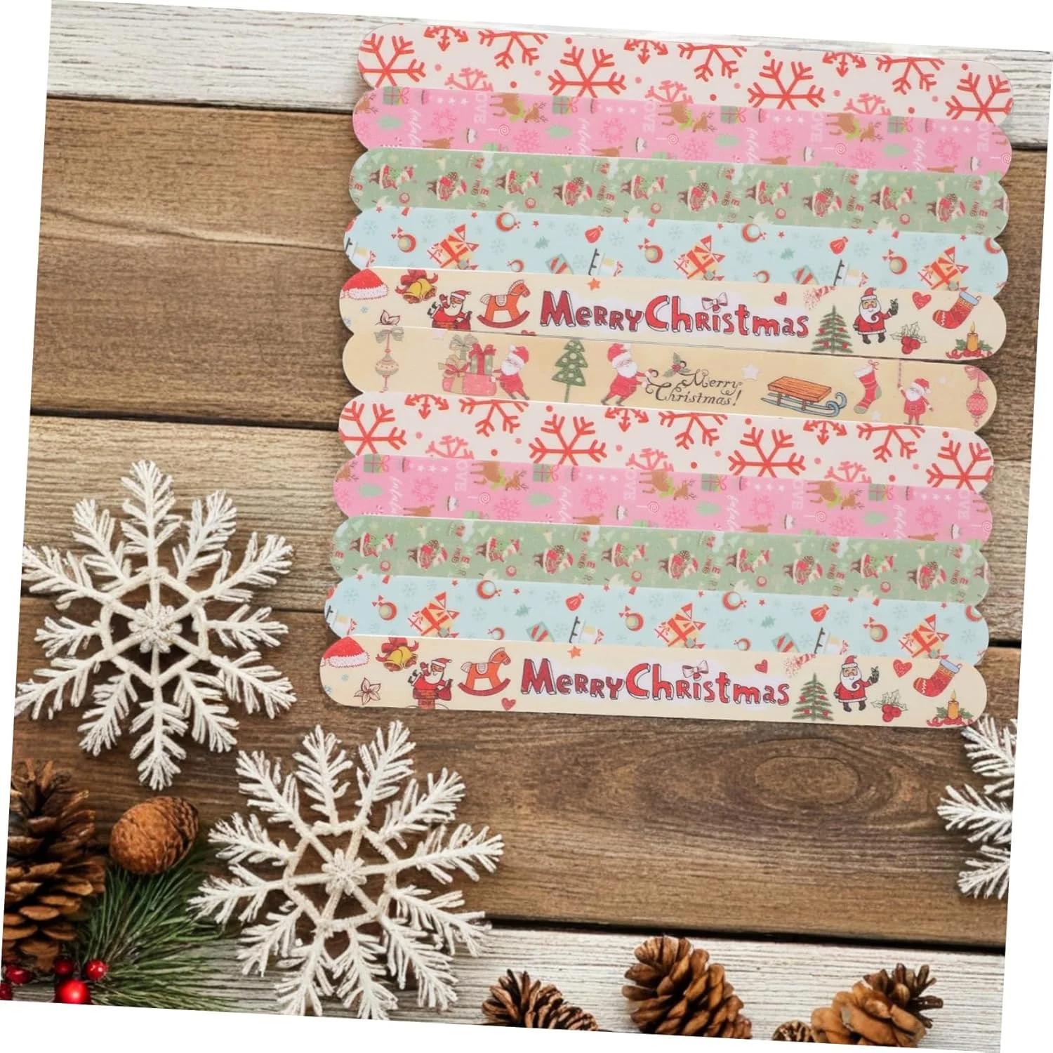 سوهان ناخن کوچک Garneck با طرح کریسمس - بافر ناخن سمباده ای دو طرفه برای پدیکور عالی و مراقبت از ناخن برای کریسمس سوهان ناخن کوچک Garneck با طرح کریسمس - بافر ناخن سمباده ای دو طرفه برای پدیکور عالی و مراقبت از ناخن برای کریسمس