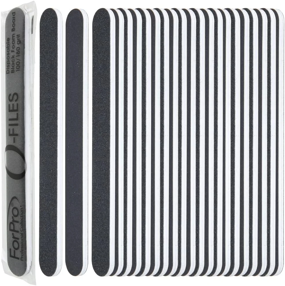 سوهان ناخن دو طرفه ForPro Professional Collection، درجه زبری 180/400، بسته بندی تکی، 15 سانتی متر طول و 2 سانتی متر عرض، مشکی، 100 عدد سوهان ناخن دو طرفه ForPro Professional Collection، درجه زبری 180/400، بسته بندی تکی، 15 سانتی متر طول و 2 سانتی متر عرض، مشکی، 100 عدد