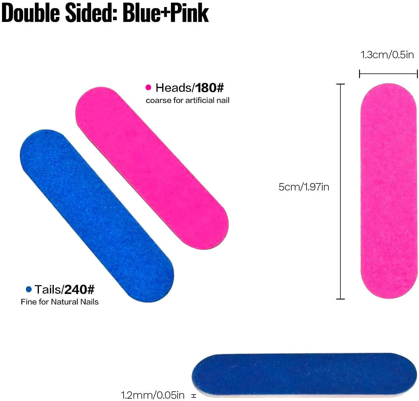 200 عدد مینی سوهان ناخن یکبار مصرف حرفه ای، ست سوهان ناخن، ابزار مانیکور حرفه ای مینی سوهان ناخن برای استفاده در منزل و سالن، درجه زبری 180/240